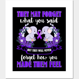 ELEPHANT THEY MAY FORGET WHAT YOU SAID ALZHEIMER AWARENESS Gift Posters and Art